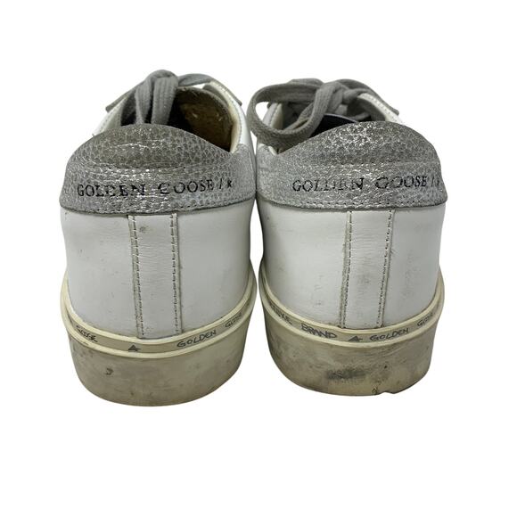 Golden Goose Hi Star Platform Sneakers Womens Size 37 US 7 White Silver - Picture 5 of 11